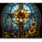 #100 CLEAR- 20oz -Sunflower Cross Stained Glass 9.4" x 8" Pattern Vinyl Wrap